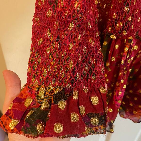 FARM Rio Banana Flowers dress size Large *missing beaded tie* - Picture 10 of 16